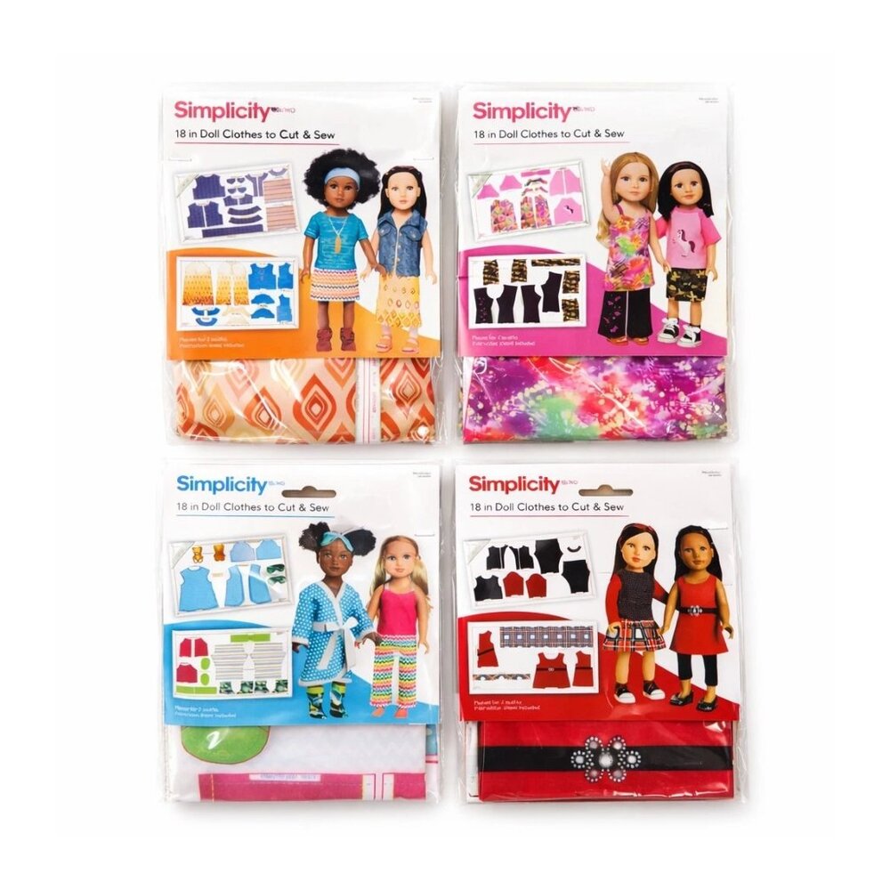 Simplicity 18" Doll Clothes Sewing Patterns 8 Outfits Uncut American Girl